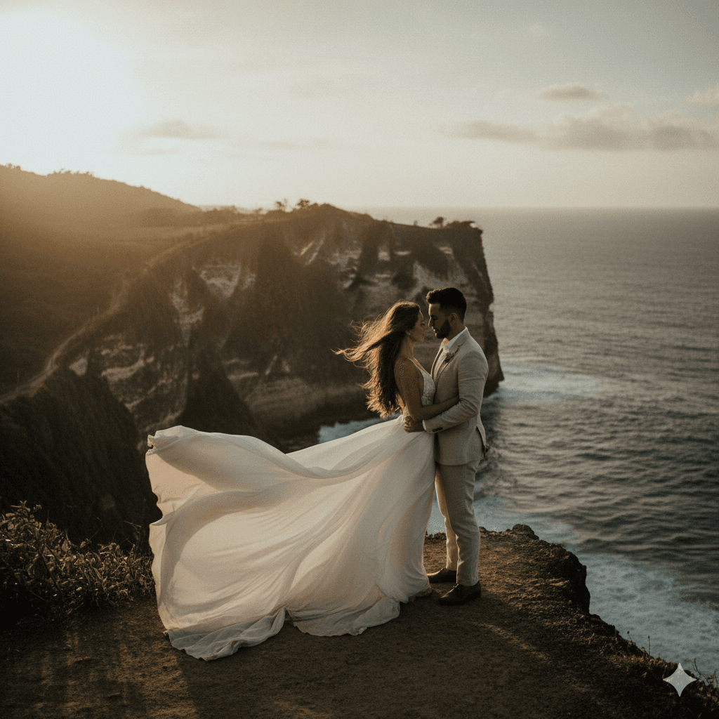 Prewedding — Bali Beach Cliff — Cinematic prewedding photoshoot at Uluwatu cliffs